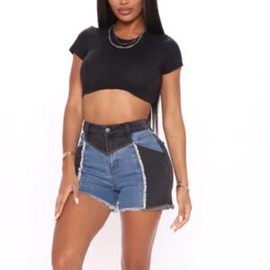 Fashion Nova Colour Block High Rise  Shorts